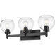 Galveston 3 Light 26.75 inch Matte Black Vanity Light Wall Light